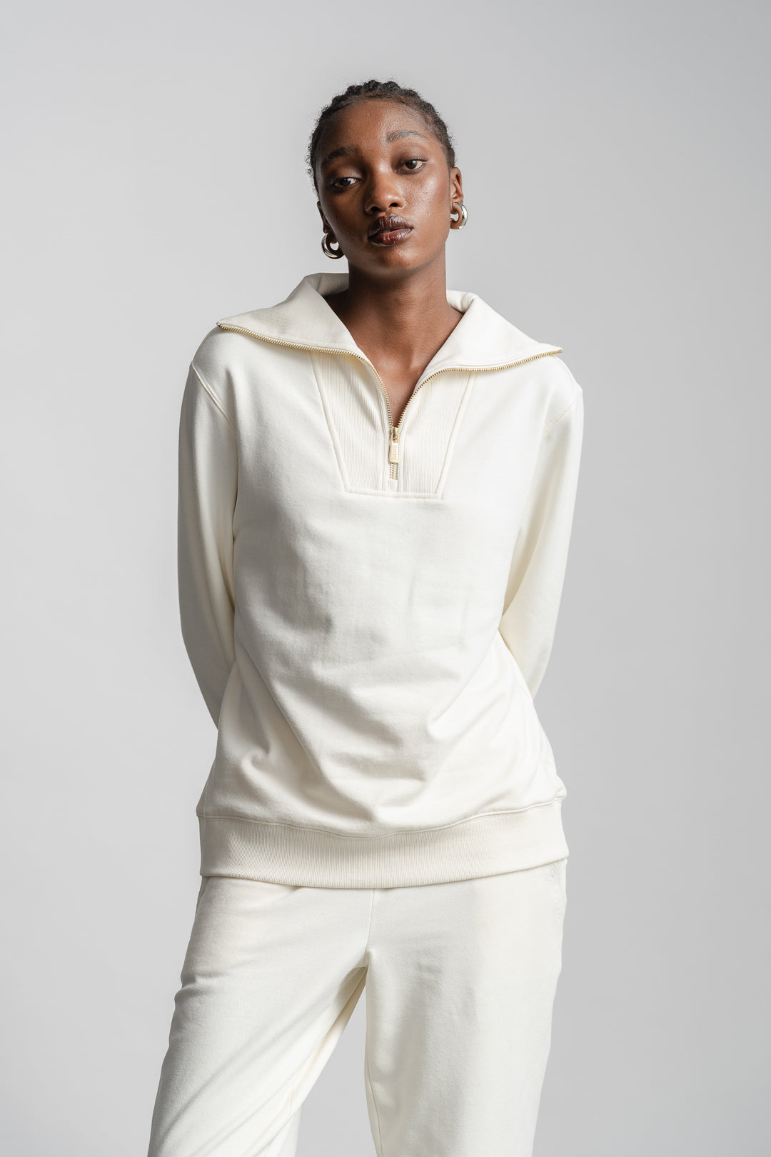 Catherine 1/4 Zip Sweatshirt _ 160256 _ Ecru