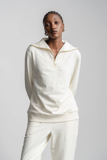 Catherine 1/4 Zip Sweatshirt _ 160256 _ Ecru