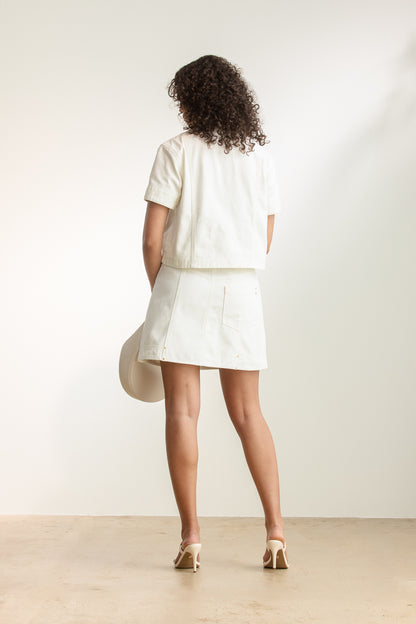 Kwame Belted Denim Skirt