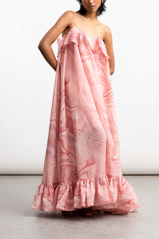 Lumka Ruffle Trapeze Maxi _ 168298 _ Pale Pink