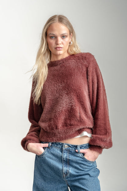 Rita Fluffy Jumper _ 162769 _ Chocolate