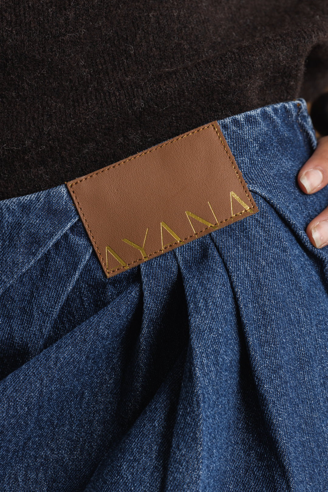 Mirembe Draped Denim Skirt