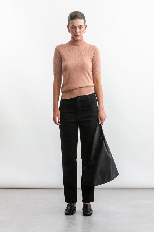 Nadia Polo Neck Ballerina Sleeve _ 157289 _ Stone