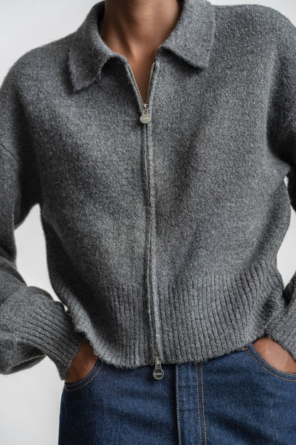 Kimberley Chunky Zip-Through Cardi _ 162052 _ Charcoal