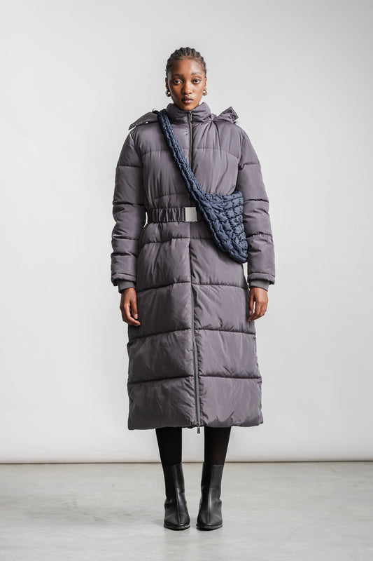 Lesego Belted Puffer Coat _ 162086 _ Charcoal