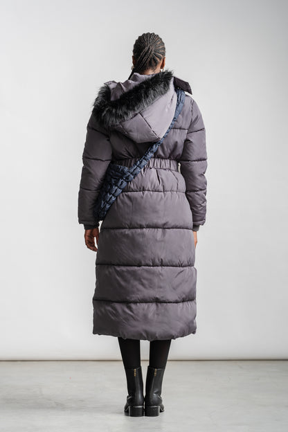 Lesego Belted Puffer Coat _ 162086 _ Charcoal