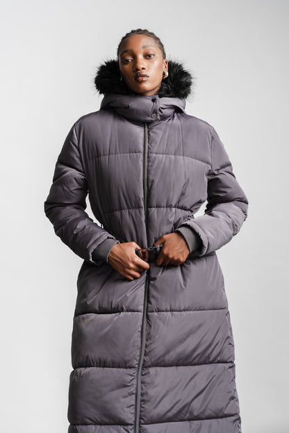 Lesego Belted Puffer Coat _ 162086 _ Charcoal