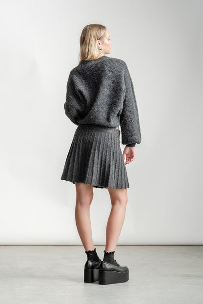 Yoliswa Mock Wrap Knit Top _ 161536 _ Charcoal