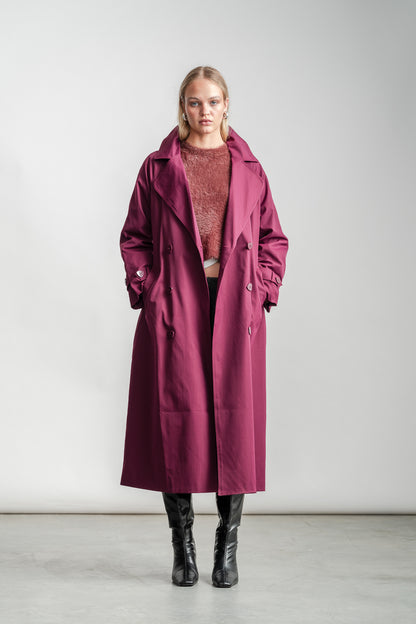 Meg Trench Coat _ 161906 _ Burgundy