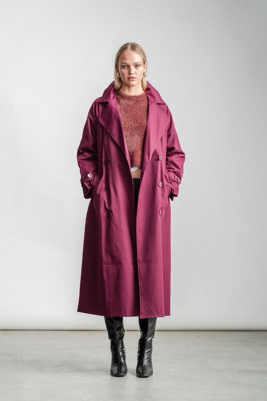 Meg Trench Coat _ 161906 _ Burgundy