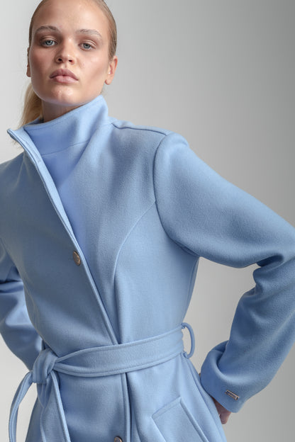Lauren Wrap Coat _ 159026 _ Blue Texture