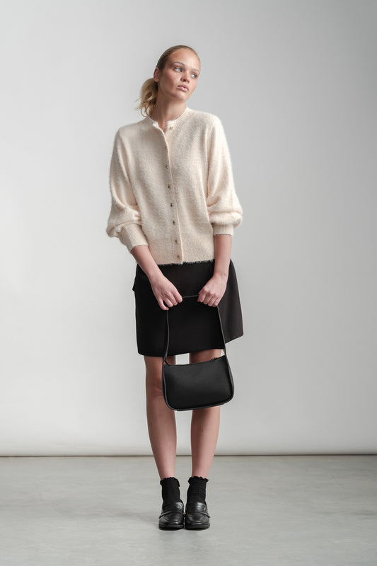Mina Fluffy Cardigan _ 163050 _ Cream