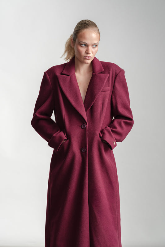 Kyla Duster Coat _ 161281 _ Burgundy