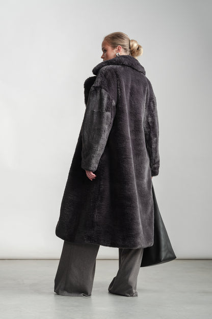 Laynie Faux Fur Coat _ 160120 _ Charcoal