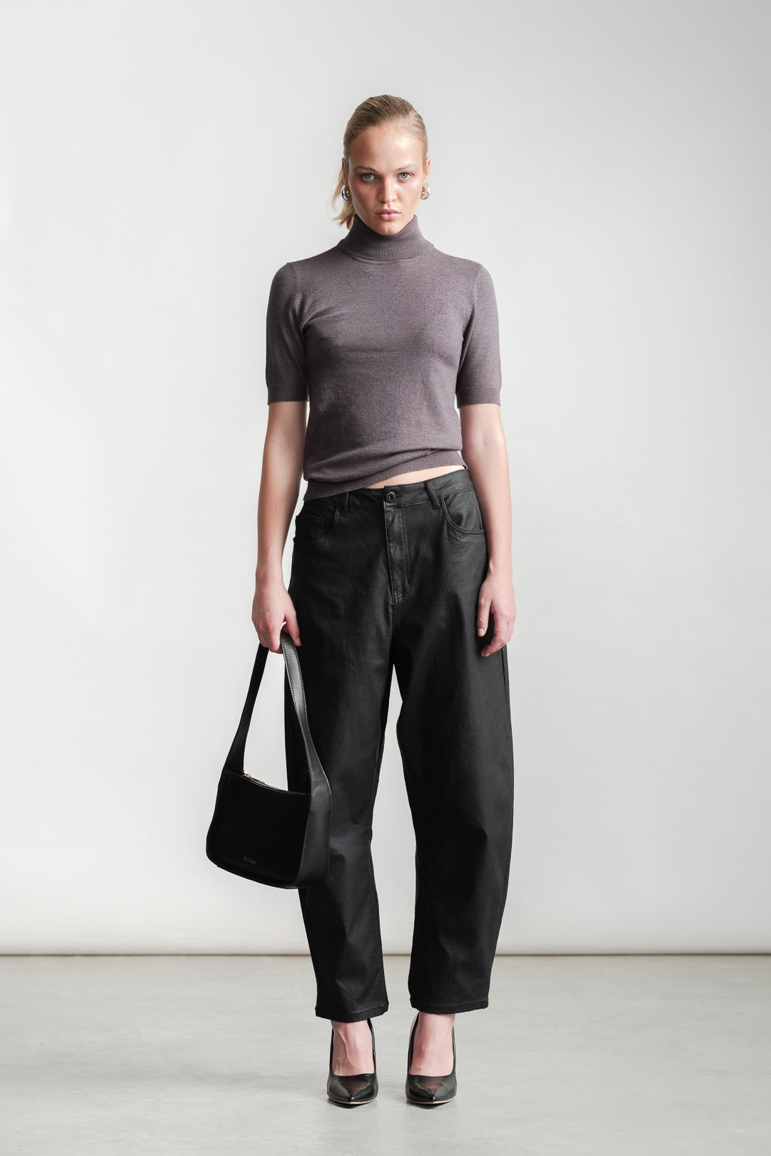 Khanyisa Coated Barrel Leg Jeans _ 161992 _ Black Texture