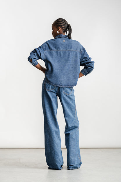 Charne Denim Shacket _ 162877 _ Dark Blue