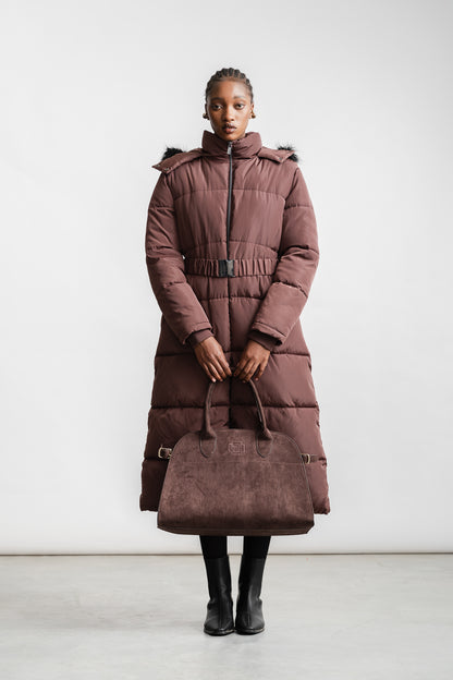 Lesego Belted Puffer Coat _ 162088 _ Brown