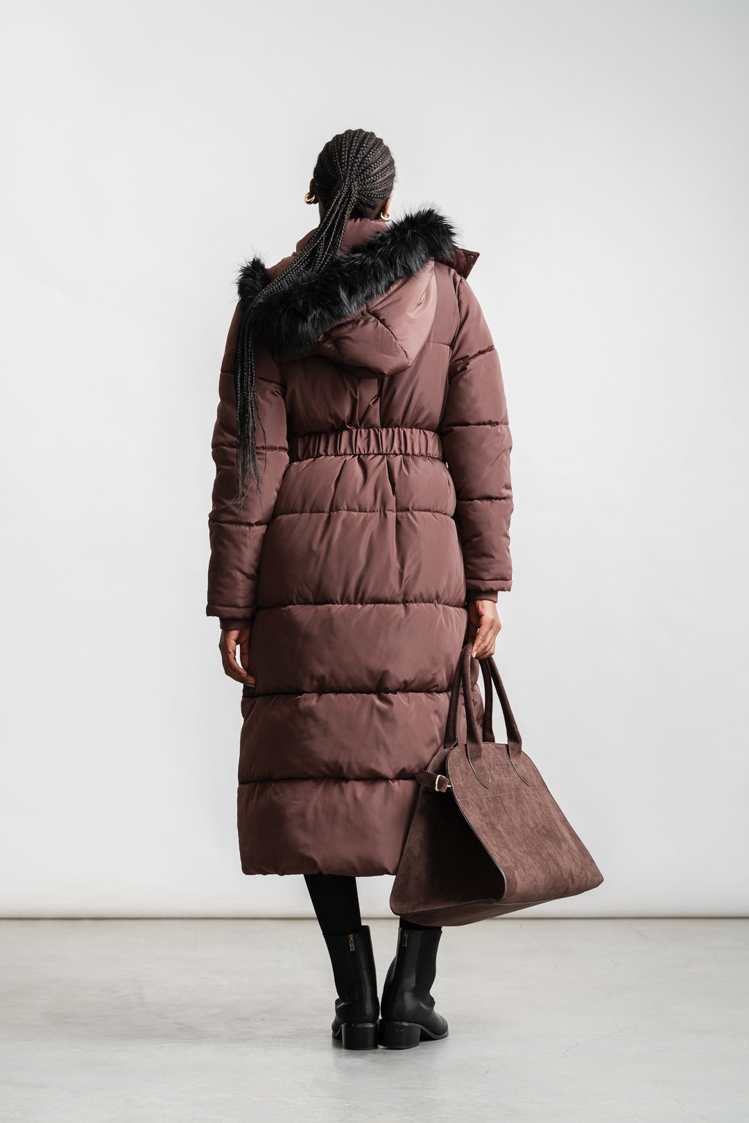 Lesego Belted Puffer Coat _ 162088 _ Brown