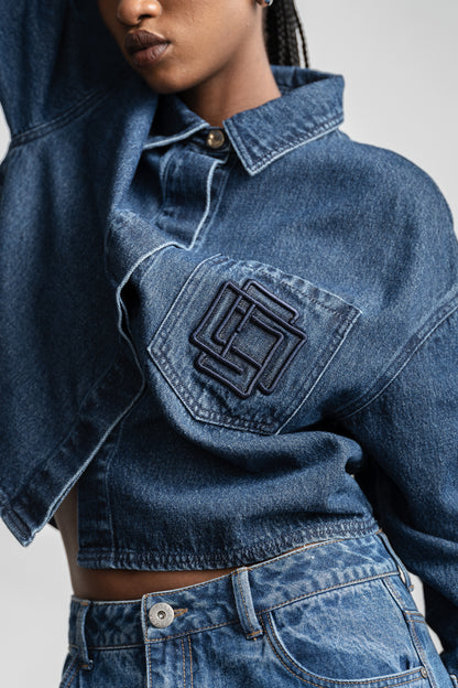 Charne Denim Shacket _ 162877 _ Dark Blue