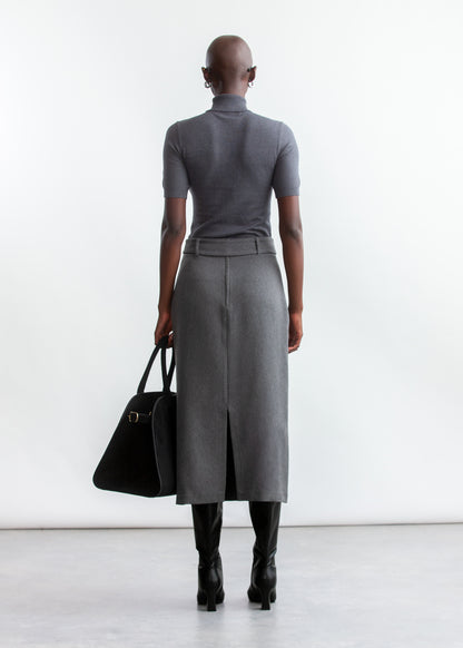 Nadia Polo Neck Ballerina Sleeve _ 157287 _ Grey