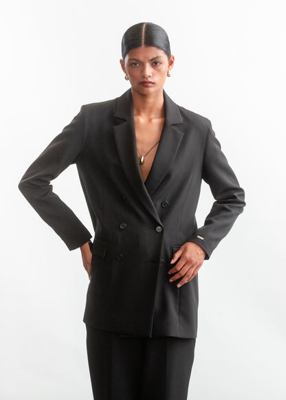 Liyann Oversized Blazer _ 158337 _ Black Texture