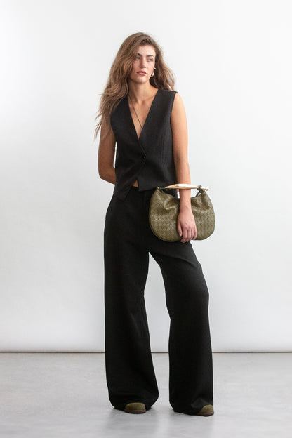 Jane Waist Coat _ 159374 _ Black Texture