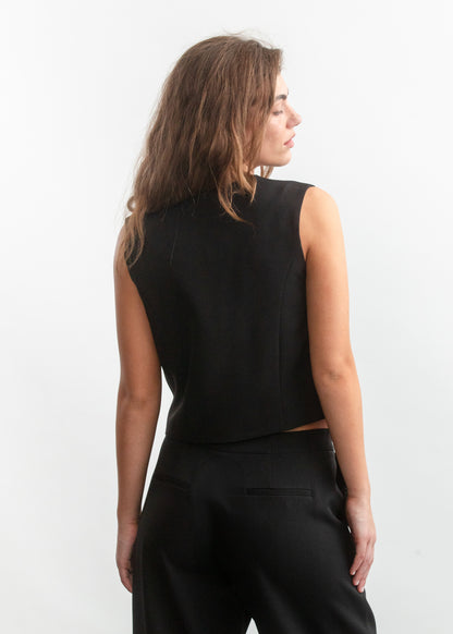Jane Waist Coat _ 159374 _ Black Texture