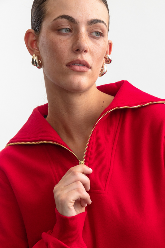 Catherine 1/4 Zip Sweatshirt _ 160259 _ Red