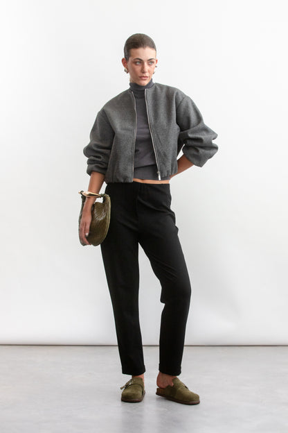 Demi Knit Fitted Pants _ 157484 _ Black Texture