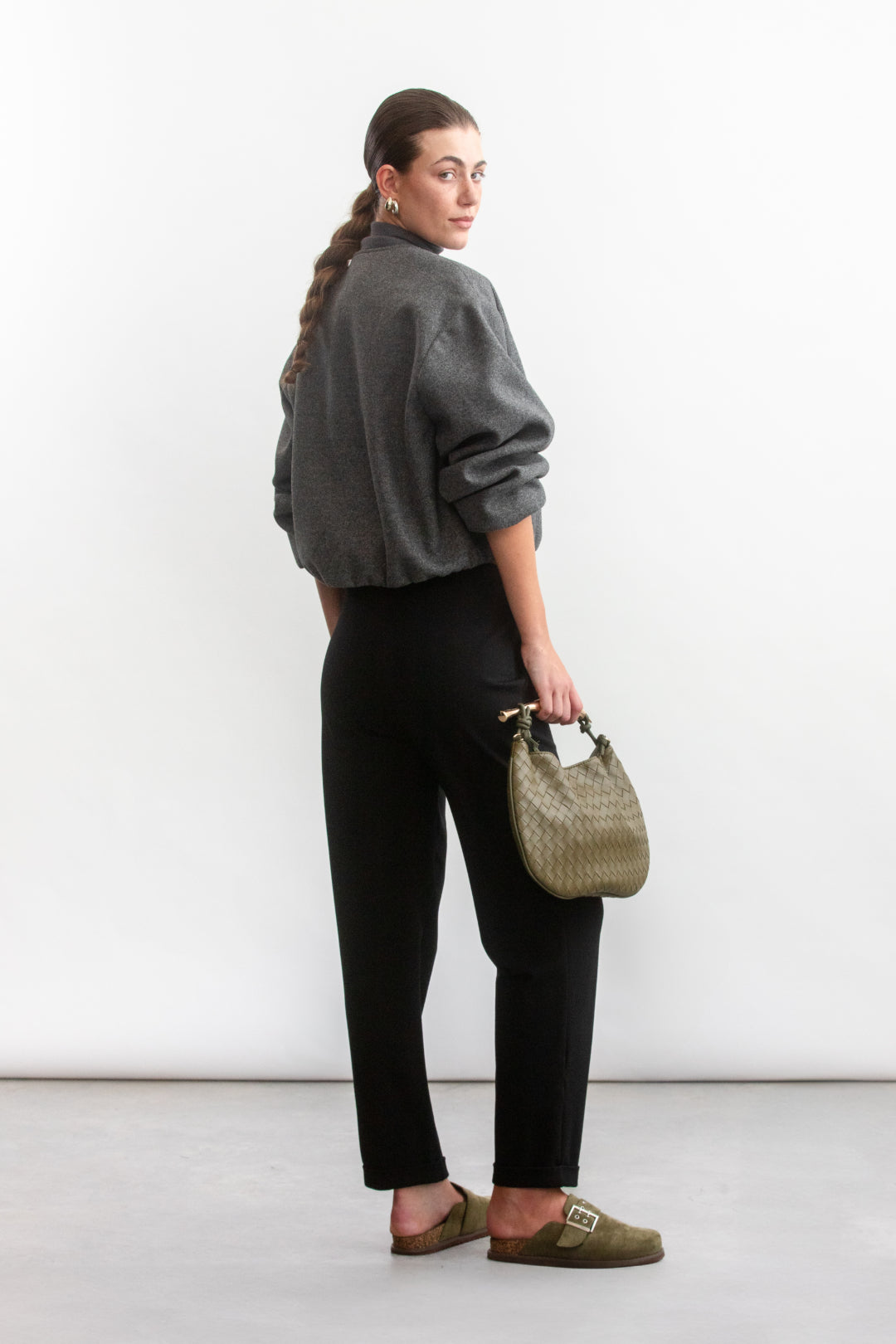 Demi Knit Fitted Pants _ 157484 _ Black Texture