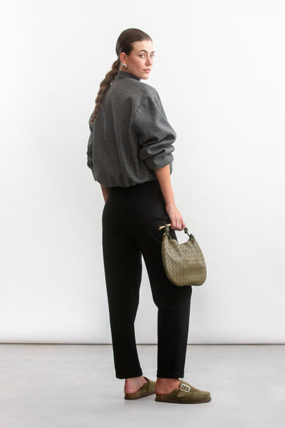 Demi Knit Fitted Pants _ 157484 _ Black Texture