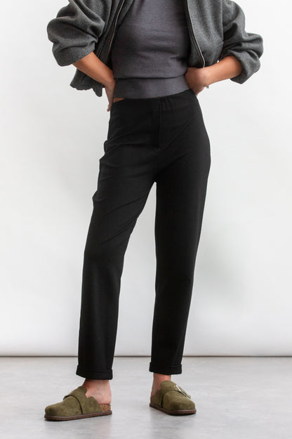 Demi Knit Fitted Pants _ 157484 _ Black Texture