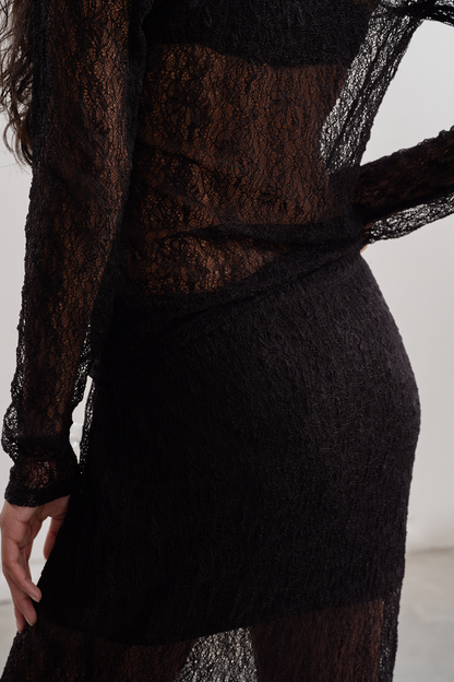 Lily Lace Top _ 158898 _ Black Texture