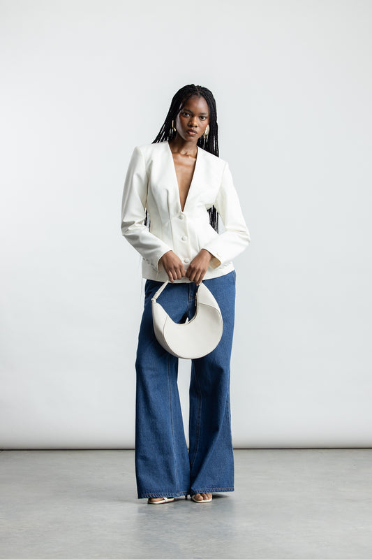 Zuri Hourglass Blazer _ 170768 _ Milk