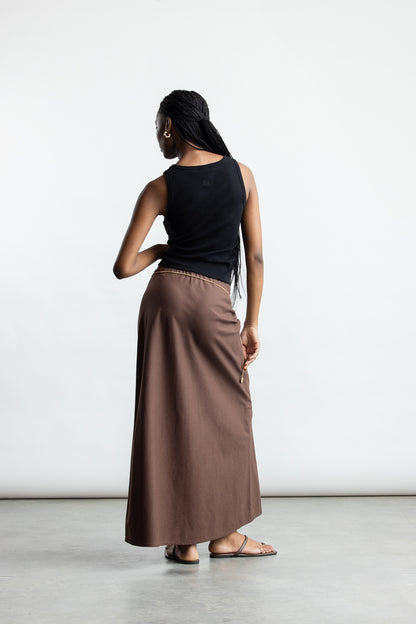 Amanda A-Line Maxi Skirt _ 168008 _ Chocolate