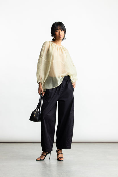 Marlow Barrel Leg Pants _ 168100 _ Black Texture