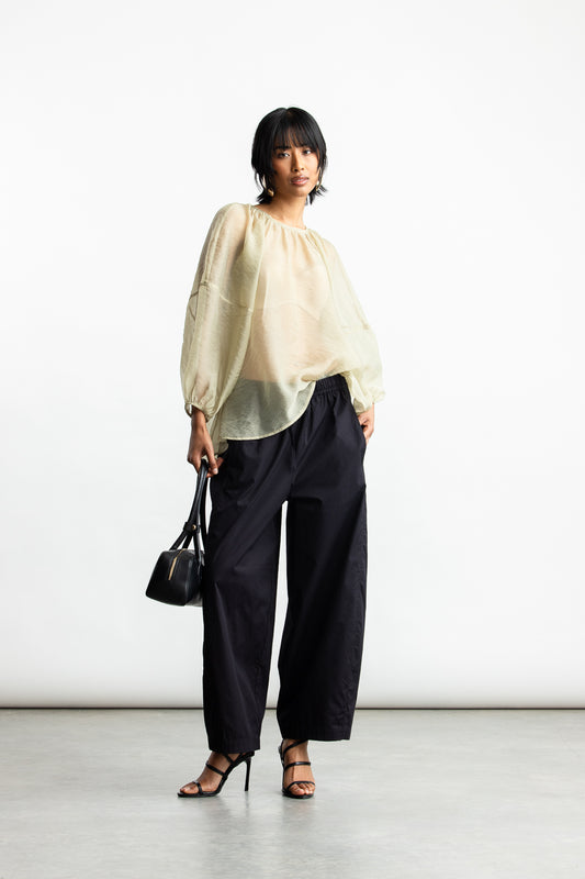 Marlow Barrel Leg Pants _ 168100 _ Black Texture