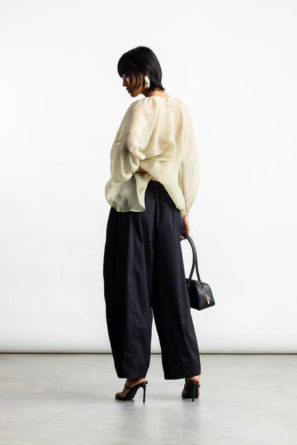 Marlow Barrel Leg Pants _ 168100 _ Black Texture