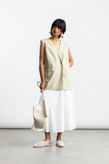 Pheladi Sleeveless Blazer _ 168296 _ Stone