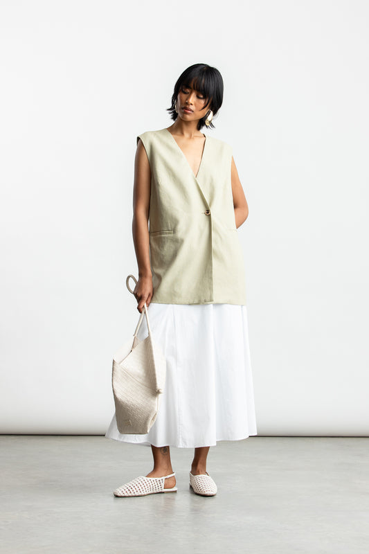 Pheladi Sleeveless Blazer _ 168296 _ Stone