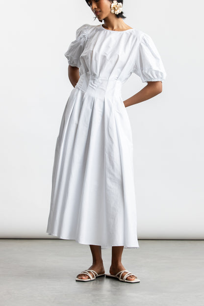 Kavita Puff Sleeve Midi _ 173160 _ White