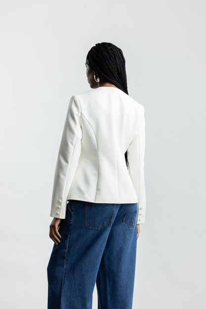 Zuri Hourglass Blazer _ 170768 _ Milk