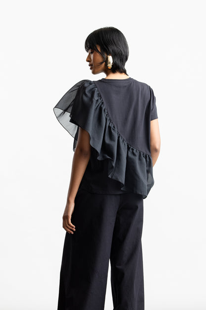 Sibongile Combo Tee _ 170745 _ Black Texture