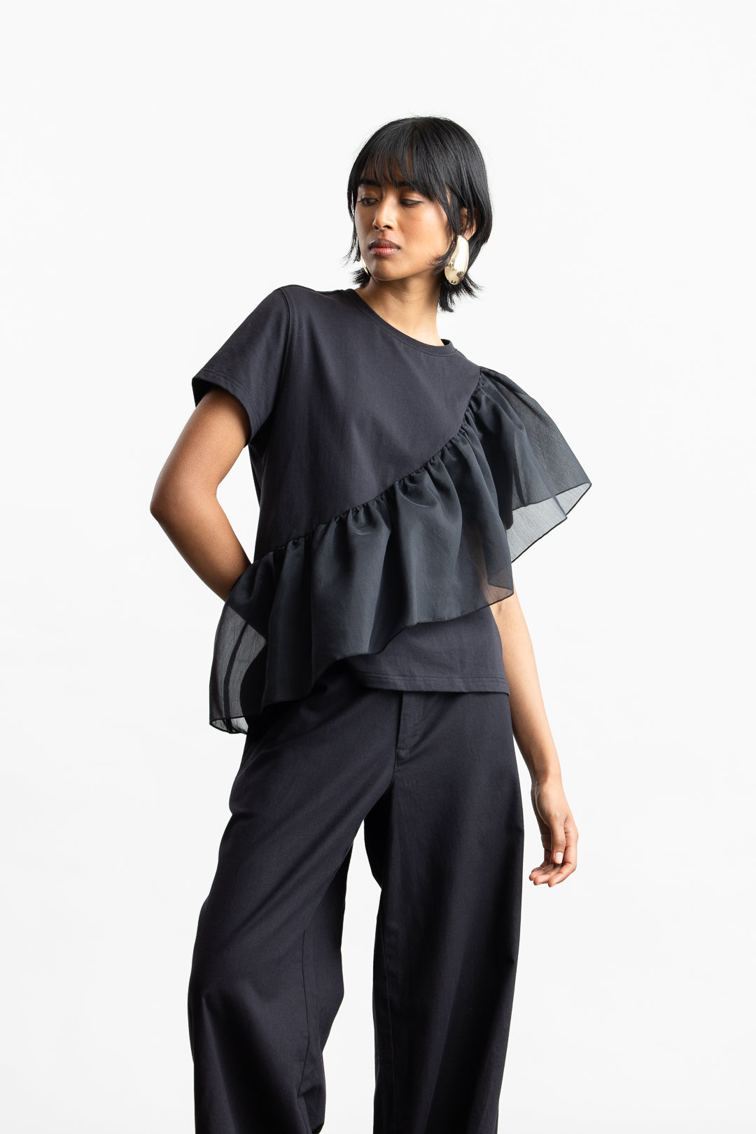 Sibongile Combo Tee _ 170745 _ Black Texture