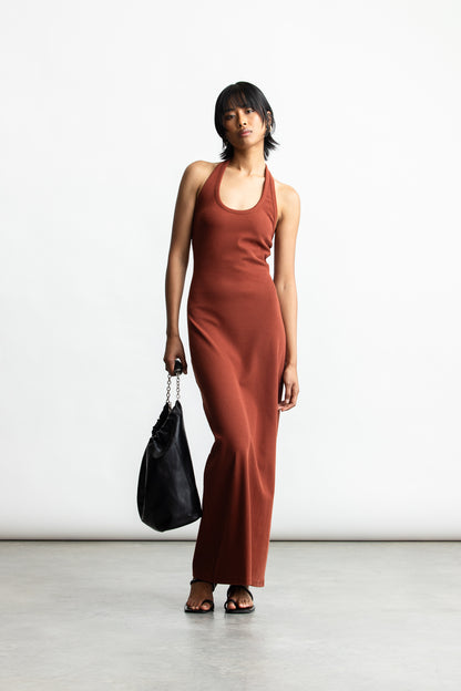 Marlowe Halter Bodycon _ 164838 _ Brown