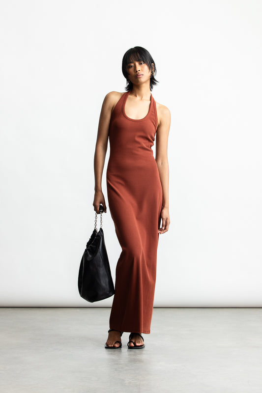 Marlowe Halter Bodycon _ 164838 _ Brown