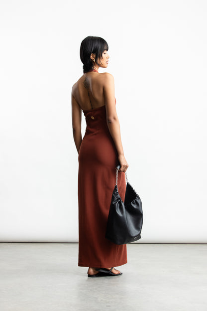 Marlowe Halter Bodycon _ 164838 _ Brown