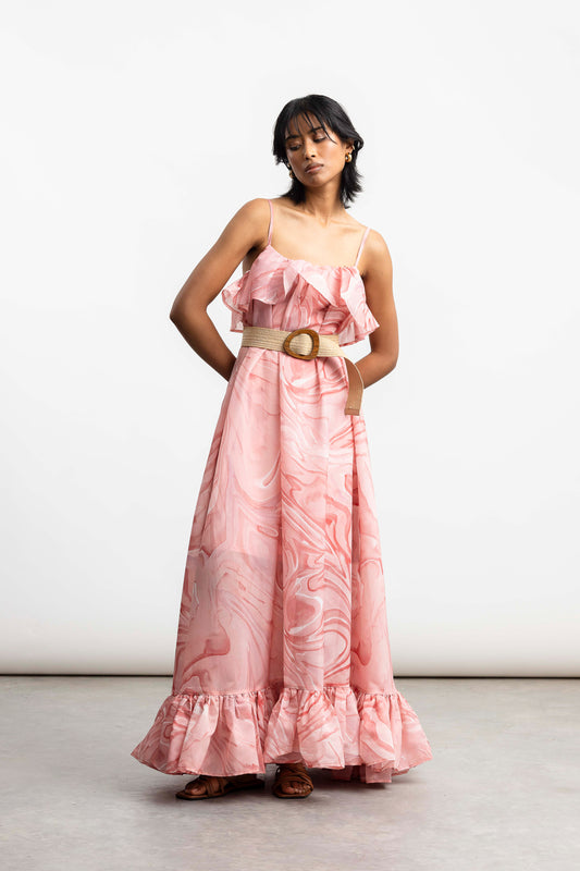 Lumka Ruffle Trapeze Maxi _ 168298 _ Pale Pink