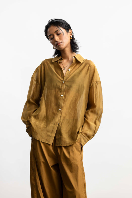 Taylor Sheer Shirt _ 168599 _ Taupe