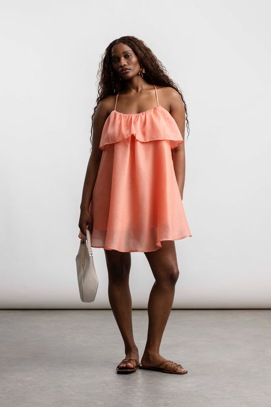 Anelisa Sheer Frill Mini _ 165864 _ Orange